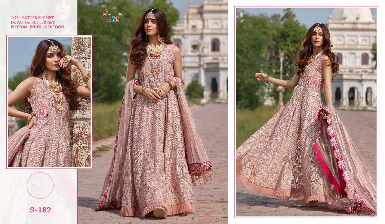 shree fabs s 182 butterfly net  regal look salwar suit single