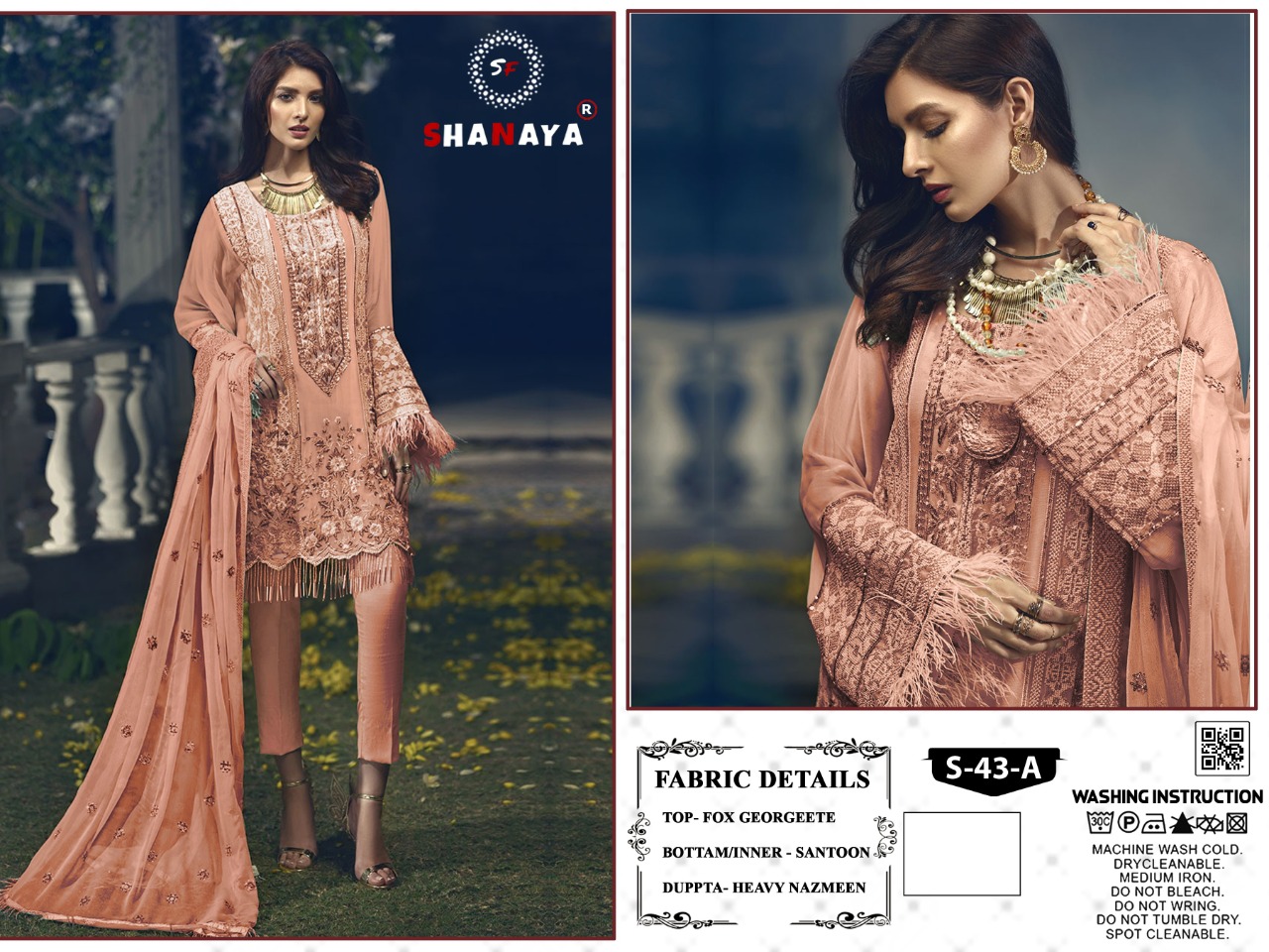 shanaya fashion s 43 a georgeete regal  look salwar suit singal