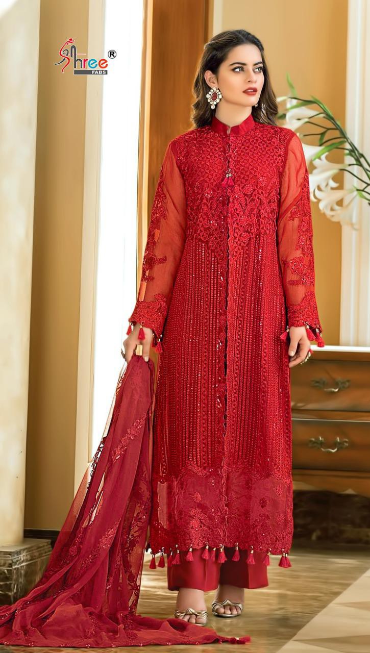 shree fabs S 254  butter fly net attrective look salwar suit single