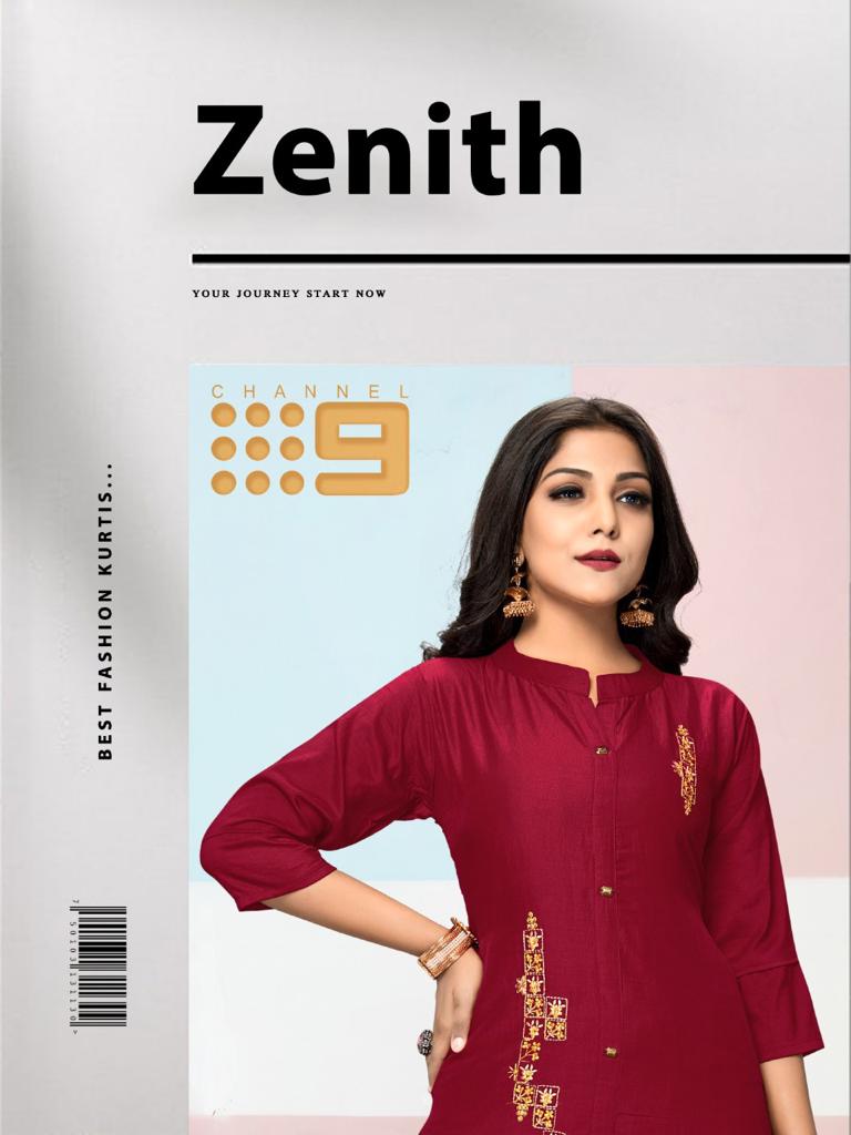 channel 9 zenith chinon silk catchy lok kurti with pant catalog