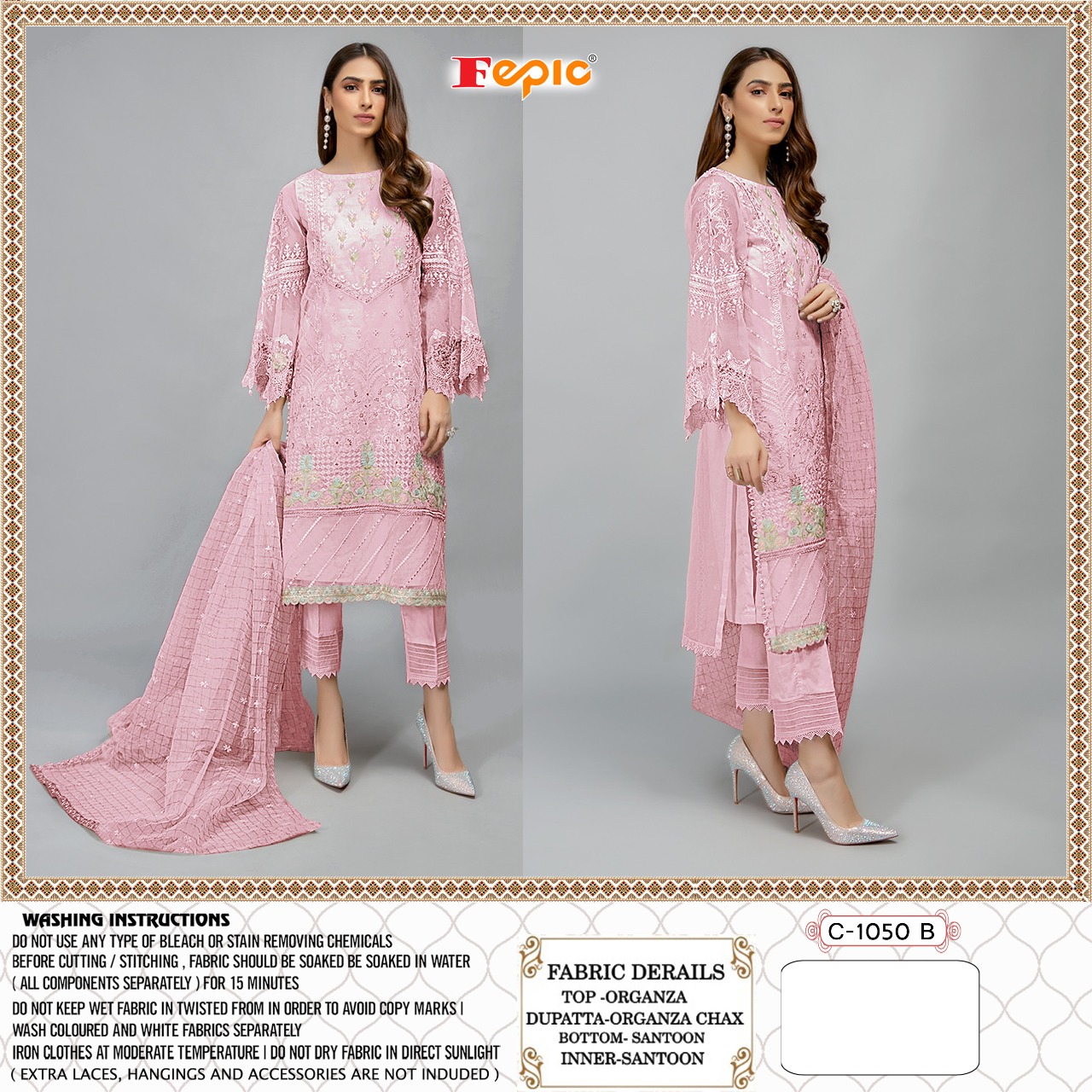 FEPIC Rosemeen c 1050 B Salwar Kameez Organza Singles