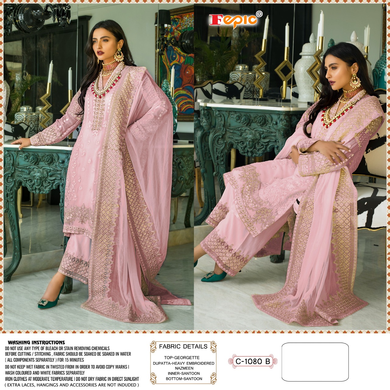 FEPIC Rosemeen  C 1080 B Salwar Kameez Georgget Singles