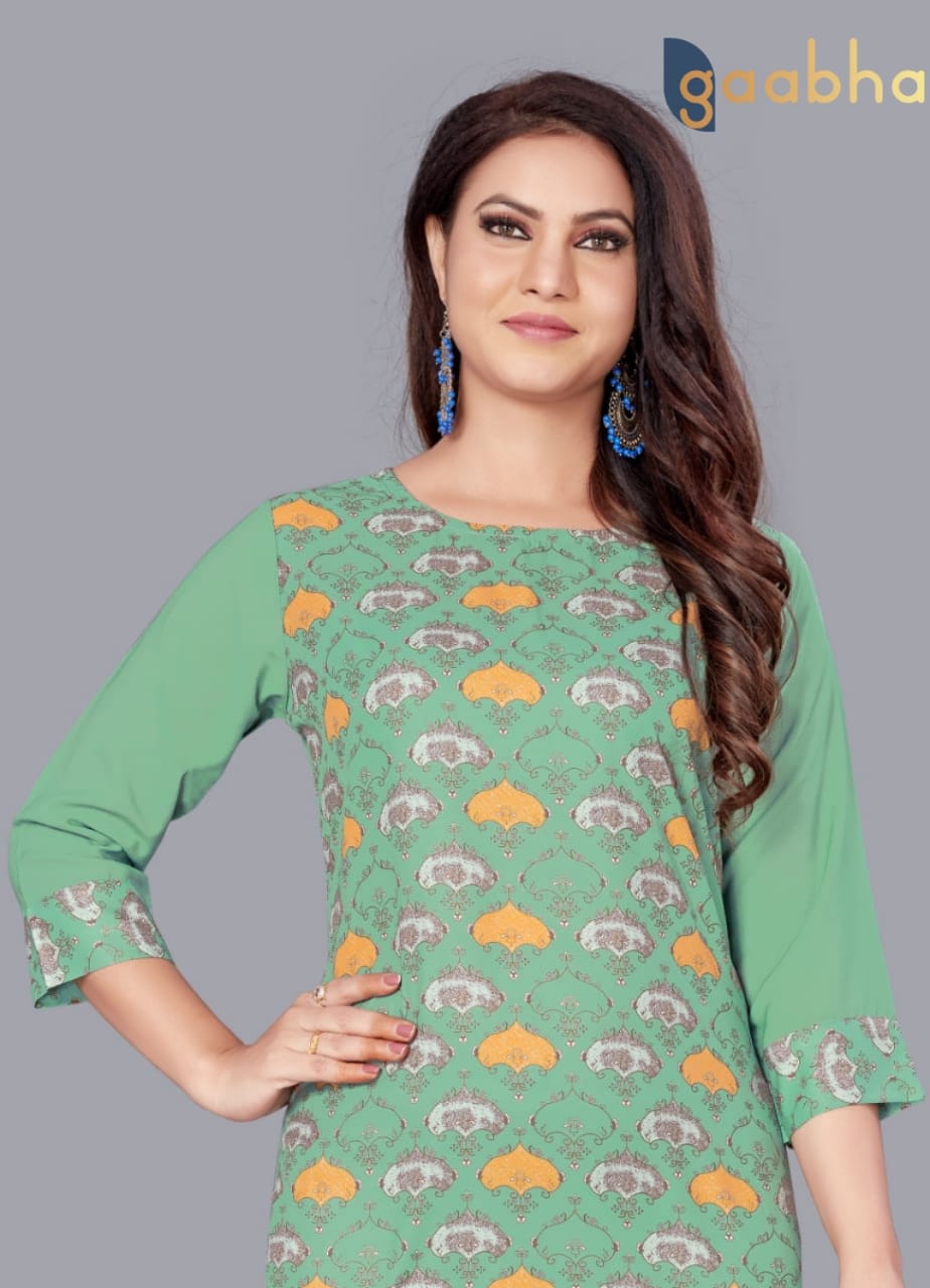 gaabha 5000 series d no 5005 polyester catchy look kurti size set