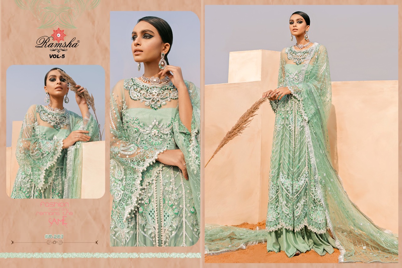 Ramsha r-283 Salwar Kameez Net Singles