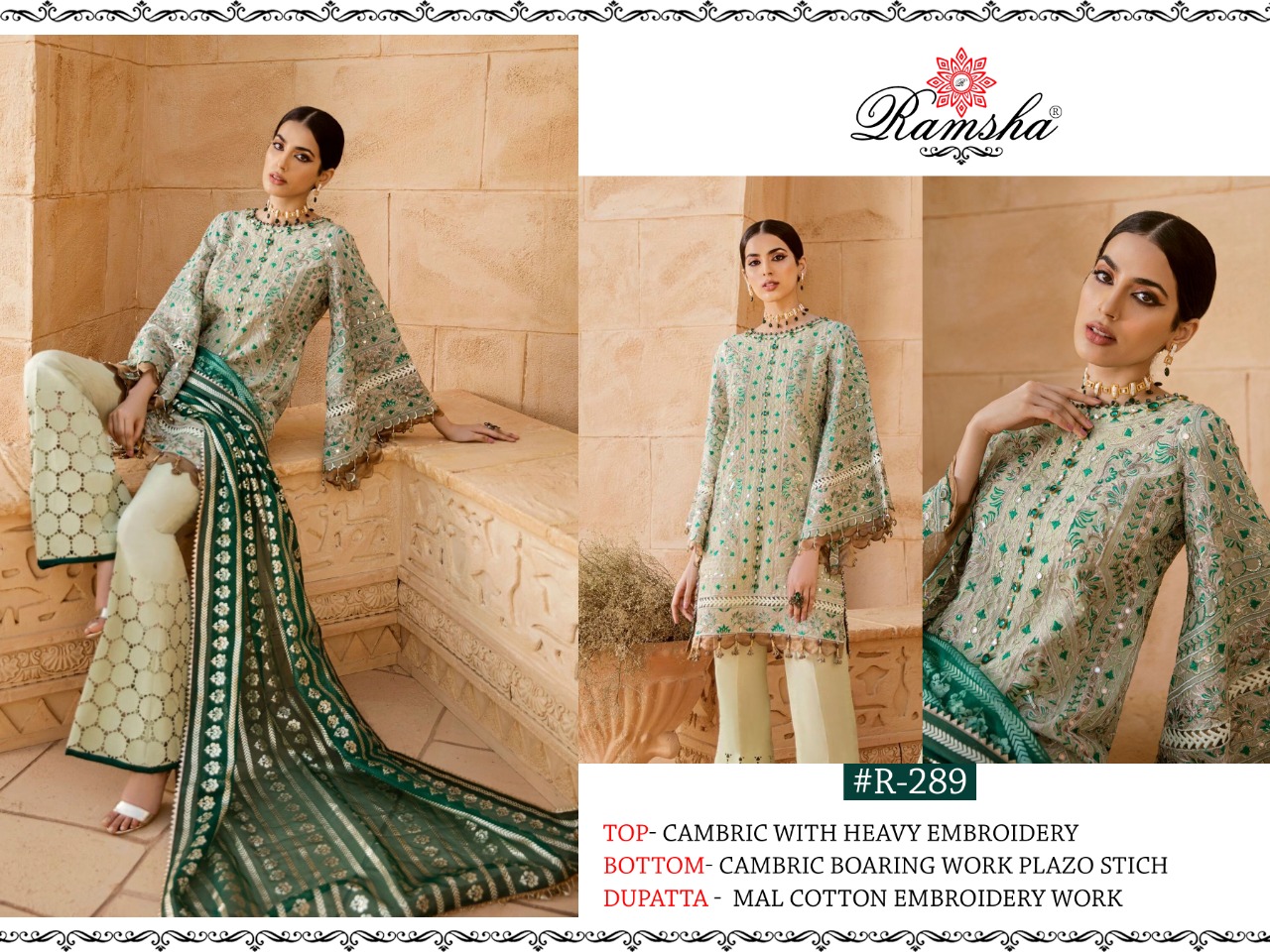 Ramsha ramsha r-289 Salwar Kameez Cotton Singles