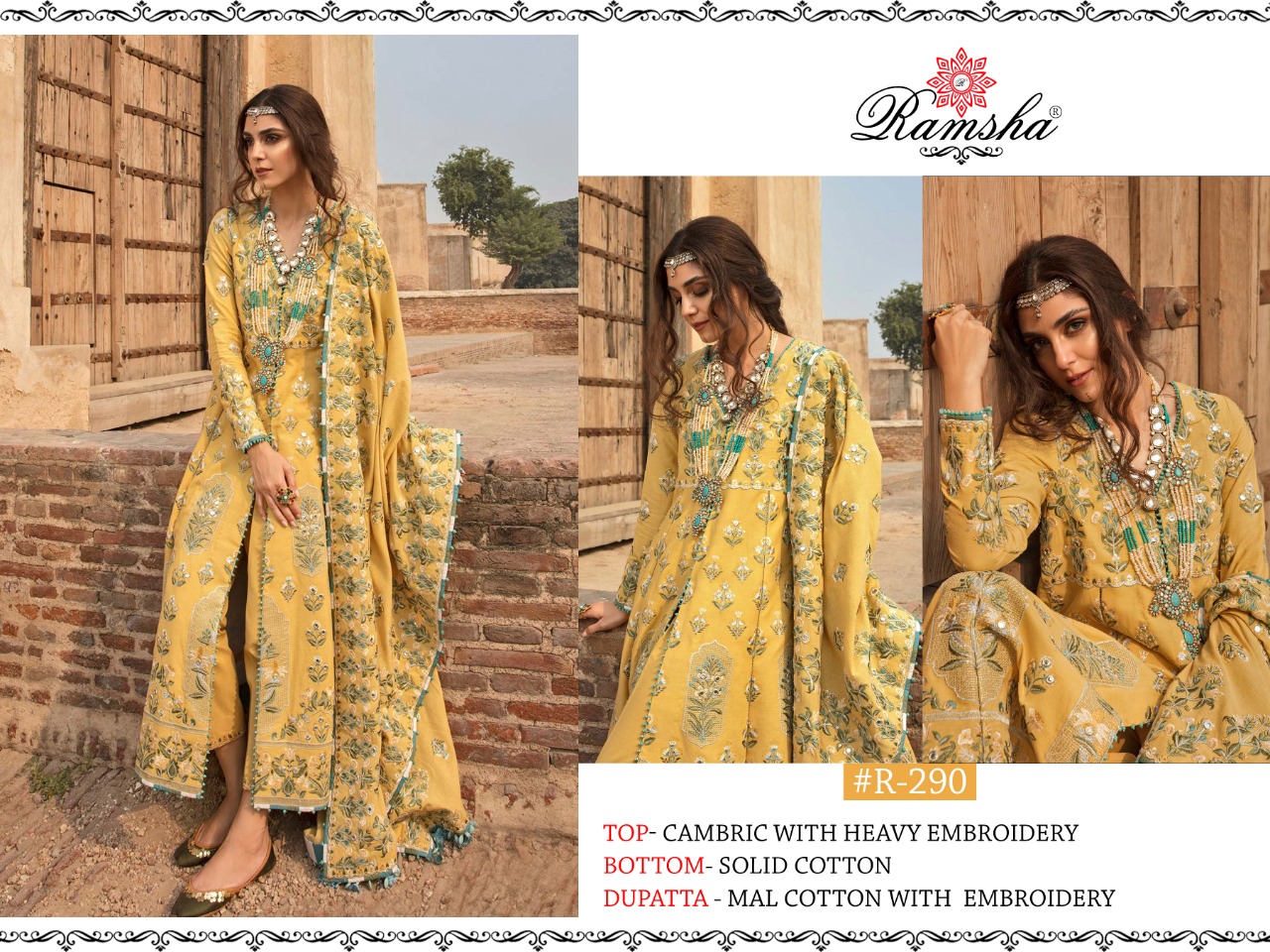 Ramsha ramsha r-290  Salwar Kameez Cotton Singles