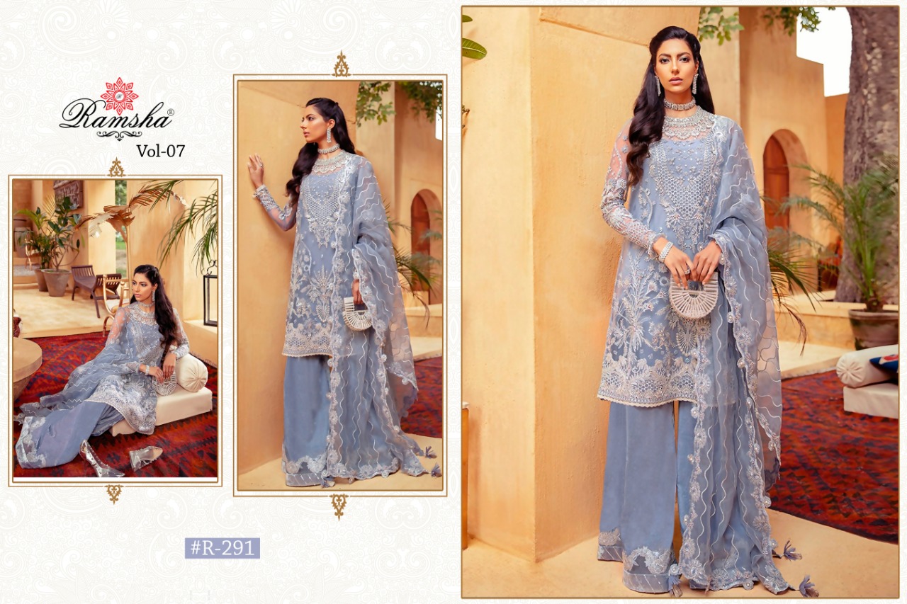 Ramsha RAMSHA R-291 Salwar Kameez Georgget  /net Singles