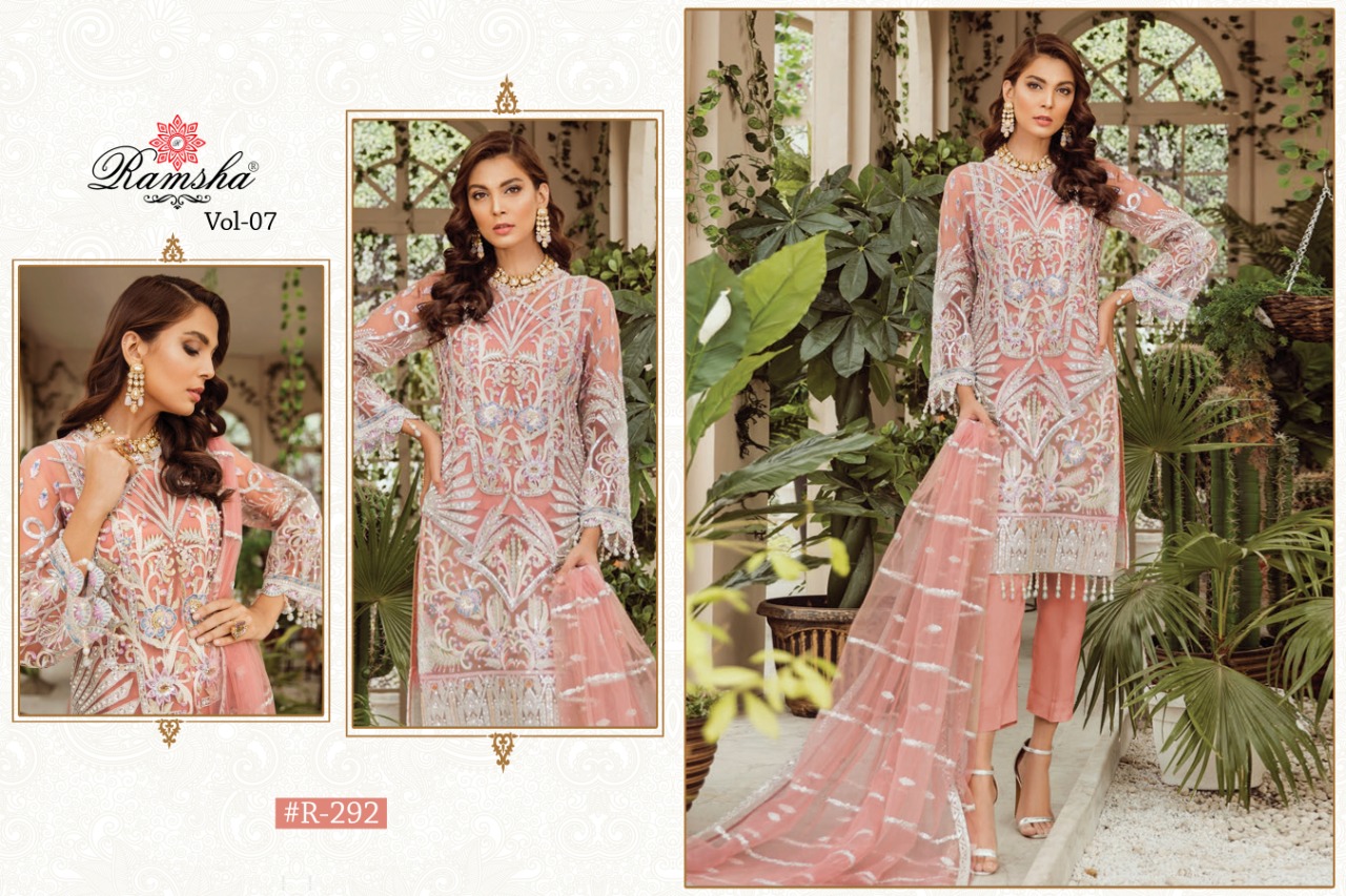 Ramsha RAMSHA R-292 Salwar Kameez Georgget  /net Singles