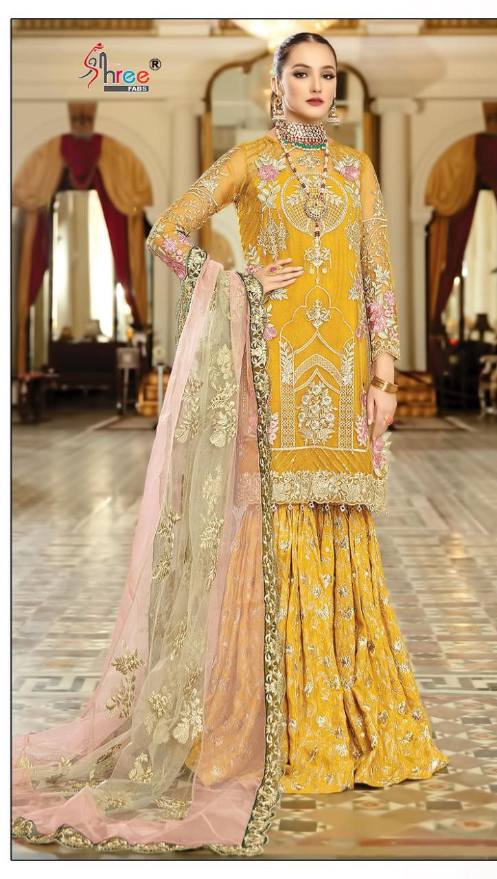 shree fabs  s 250 fox georgeete regal look salwar suit single