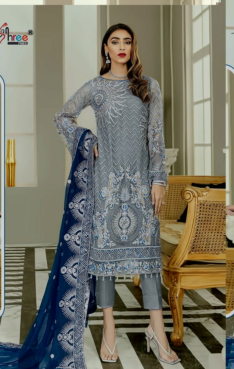 shree fabs S 232 butterfly net attrective look salwar suit single