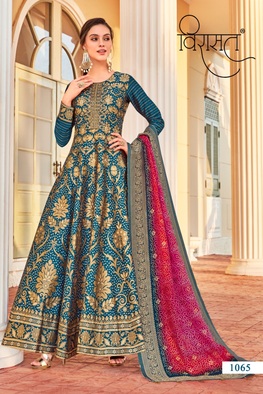 virasat sparsh  Jeqard innovative style gown ctalog