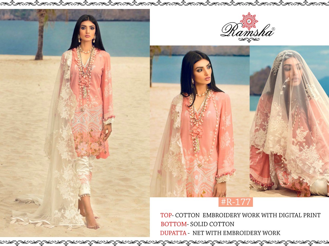 Ramsha R-177 Salwar Kameez Cotton Singles