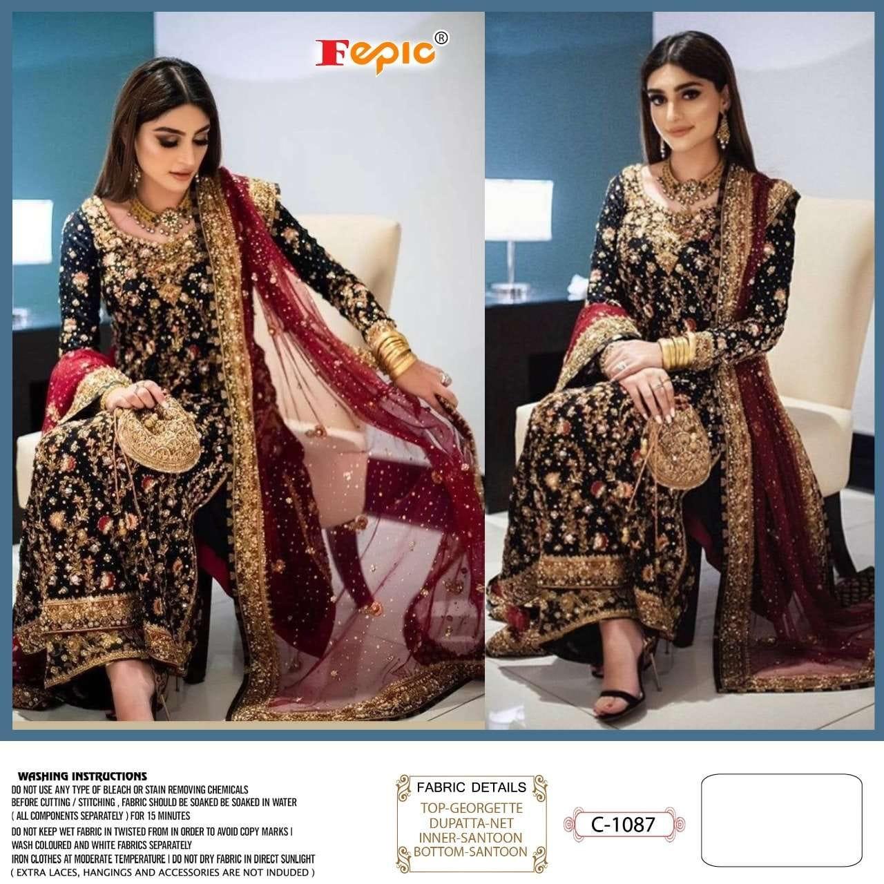 fepic rosemeen c 1087 georgette innovative style salwar suit singal