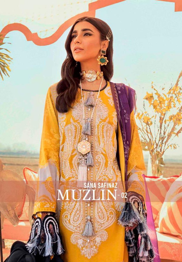 deepsay suit sana safinaz muzlin vol 2 cotton gorgeous look salwar suit with chiffon dupatta catalog