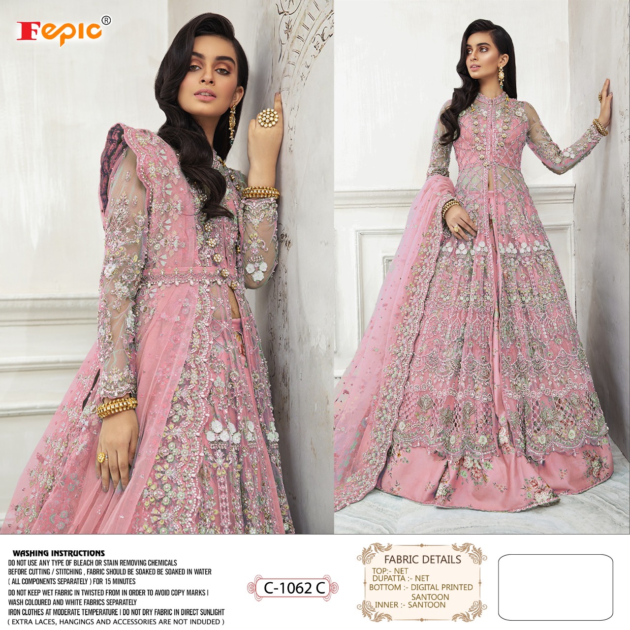 FEPIC ROSEMEEN 1062 C Salwar Kameez HEAVY NET Singles