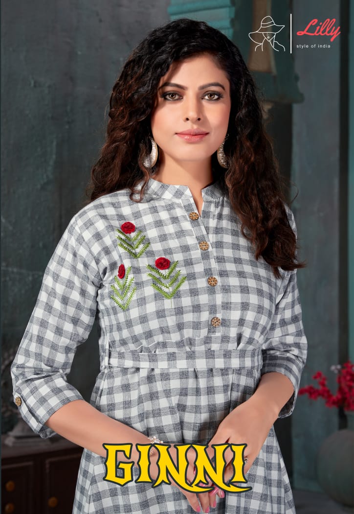 lilly style of india ginni cotton classic trendy look kurti catalog