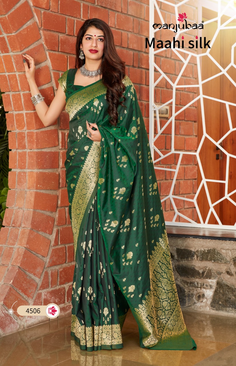 manjubaa clothing maahi silk 4506 silk rich look saree single