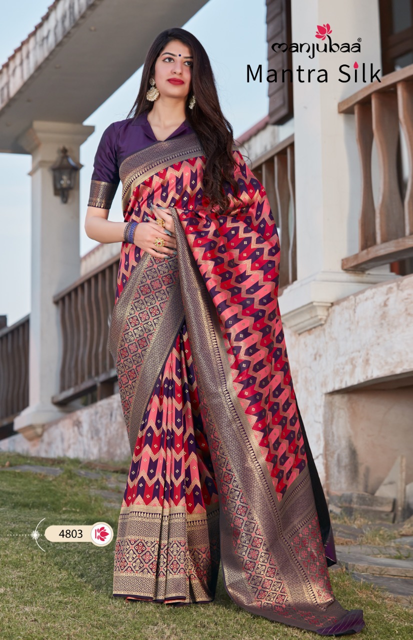 manjubaa clothing mantra silk d no 4803  decant look saree singal