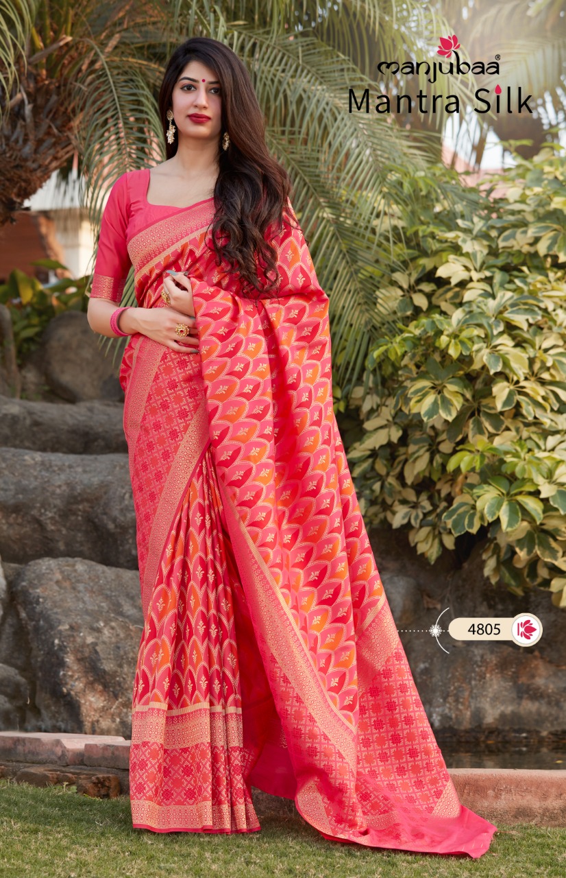 manjubaa clothing mantra silk d no 4805 catchy look saree singal