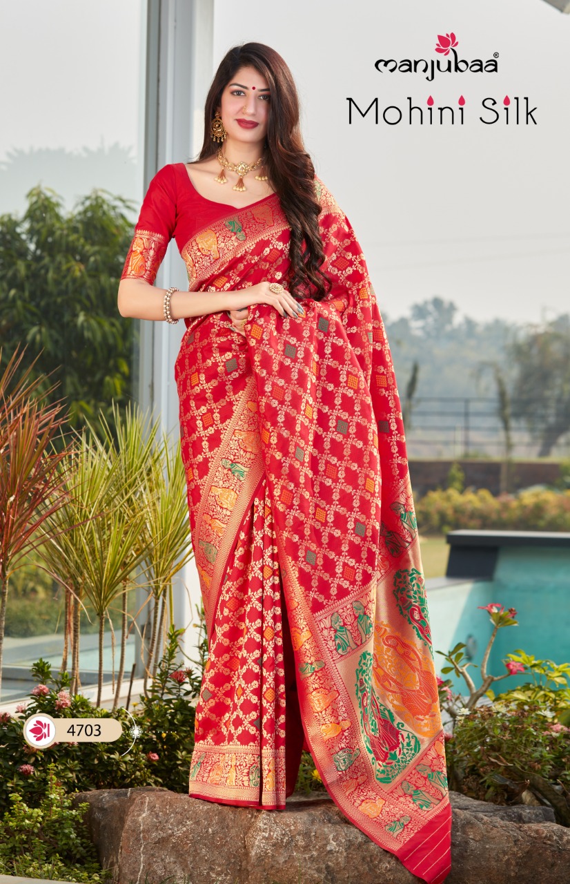 Manjubaa Clothing Mohini silk  series 4703 Sarees Silk Singles