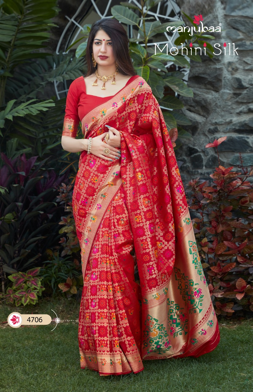 Manjubaa Clothing Mohini silk  series 4706 Sarees Silk Singles