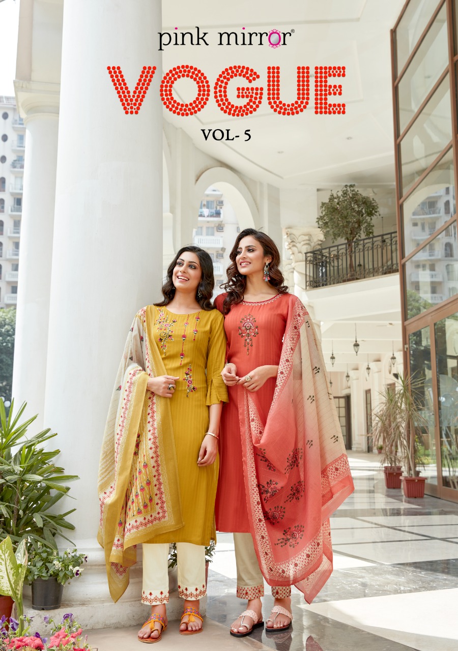 pink mirror  Vogue vol 5 viscose gorgeous look kurti with pant and dupatta catalog