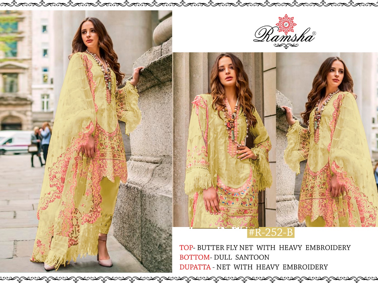 Ramsha  RAMSHA R-252 B Salwar Kameez Net Singles