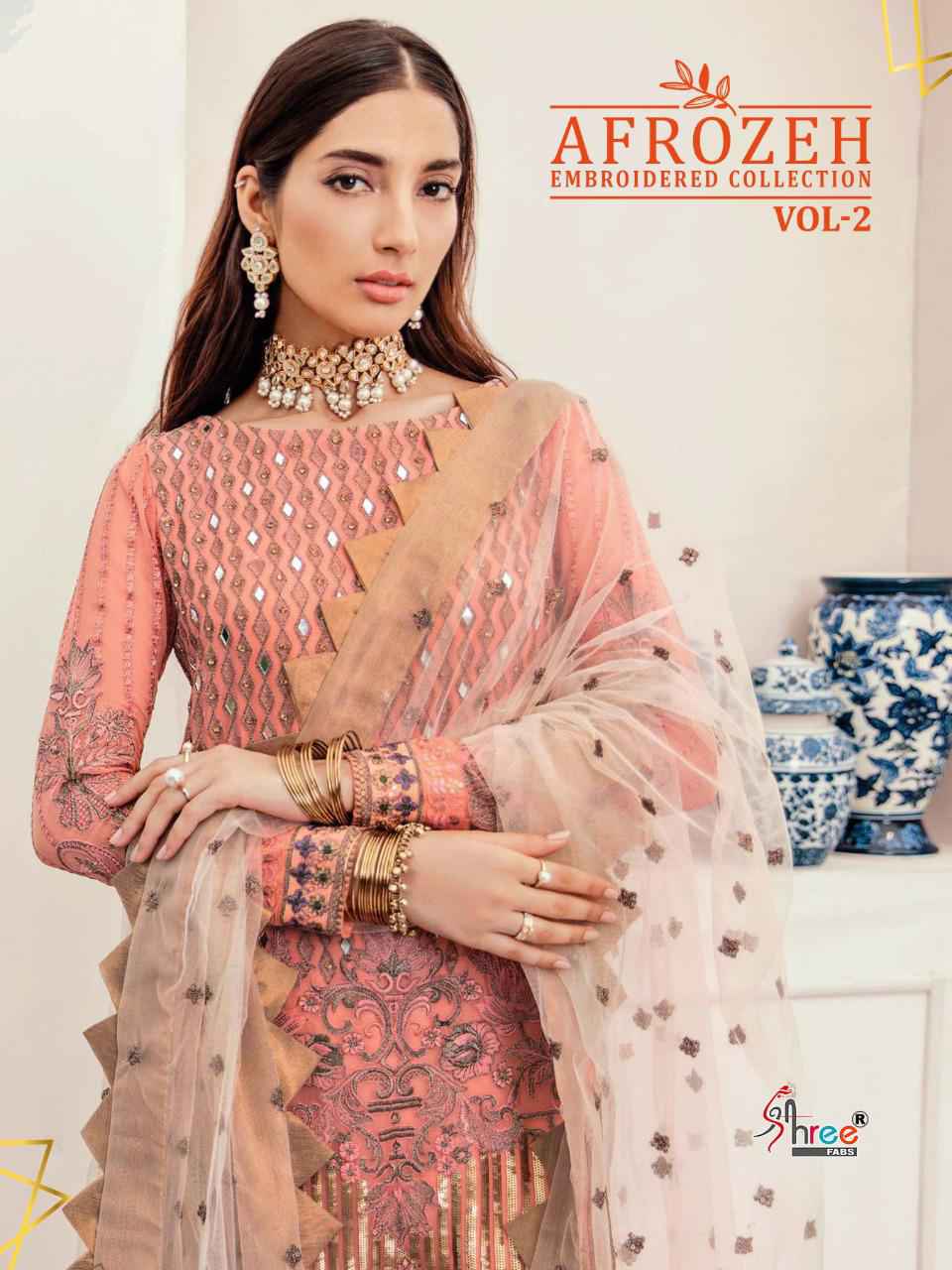 shree fab afrozeh embroidered collection vol 2 pakistani suit