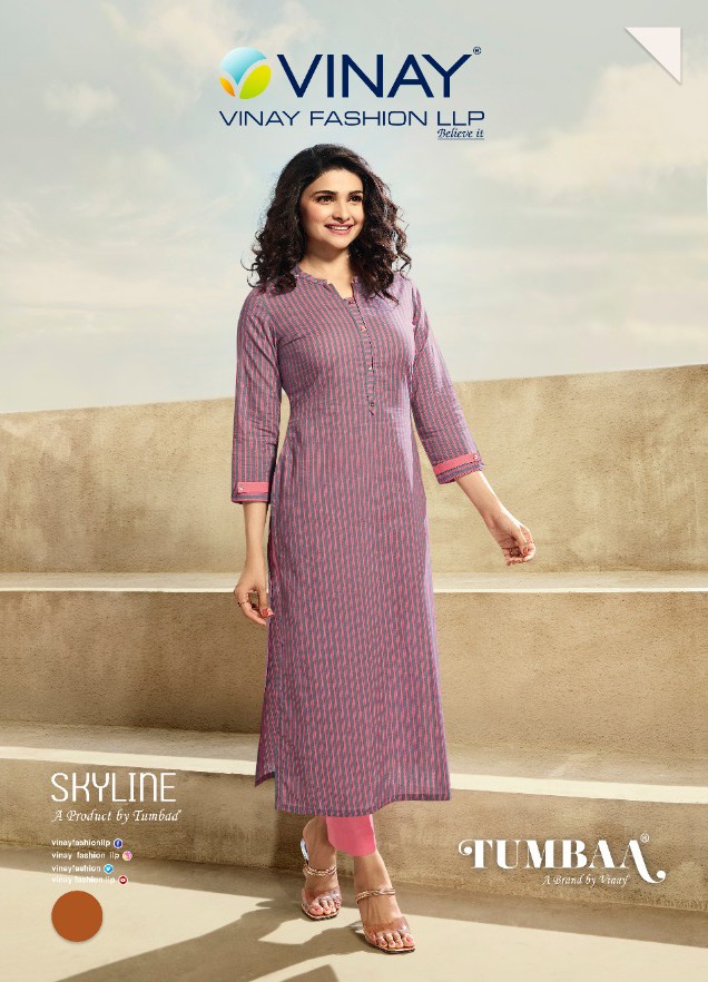 vinay fashion tumbaa skyline cotton attrective look kurti with bottom catalog