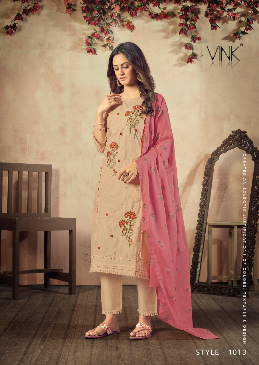 vink plum cotton innovative style kurti dupatta with pant catalog