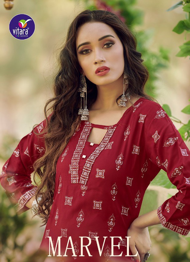 vitara fashion marvel reyon innovative style kurti  with pant catalog