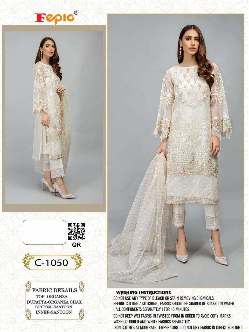 fepic  1050 organza decent look salwar suit catalog