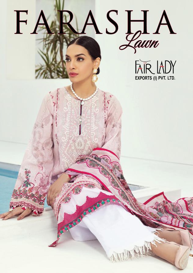 fair lady baroque farasha satin catchy look salwar suit with chiffon dupatta catalog