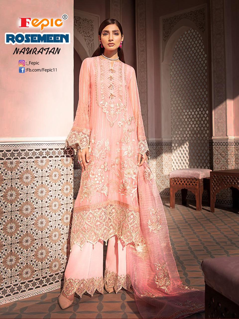 fepic rosemeen nauratan georgget gorgeous look salwar suit catalog