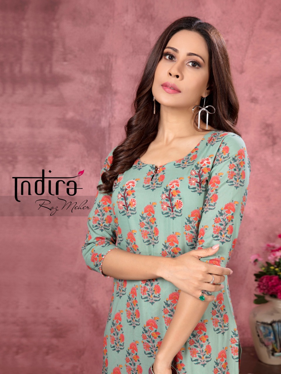 indira apparel roz meher vol 2  cotton classic trendy look kurti with bottom catalog