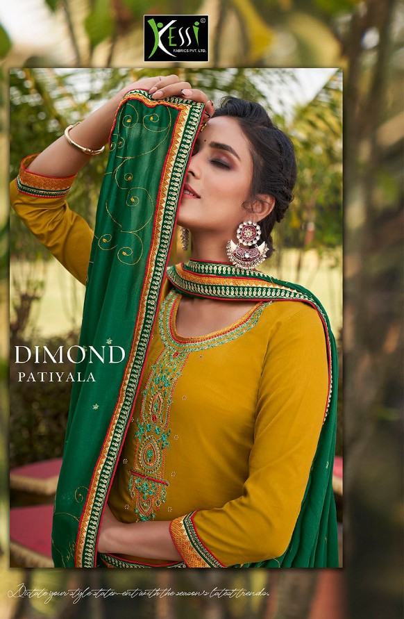 kessi fabrics daimond patiyala silk decent look salwar suit catalog