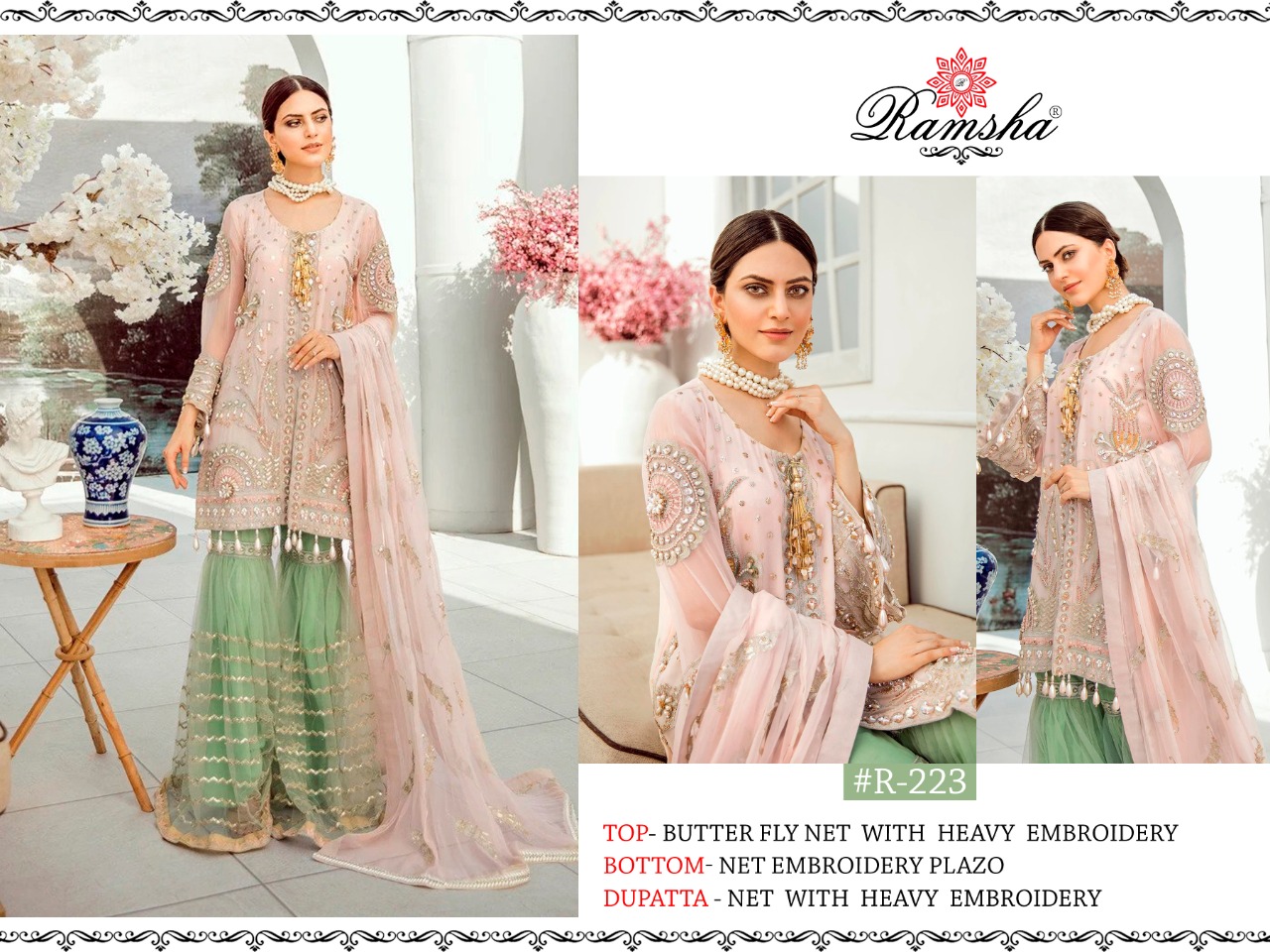 Ramsha R-223 Salwar Kameez Net Singles