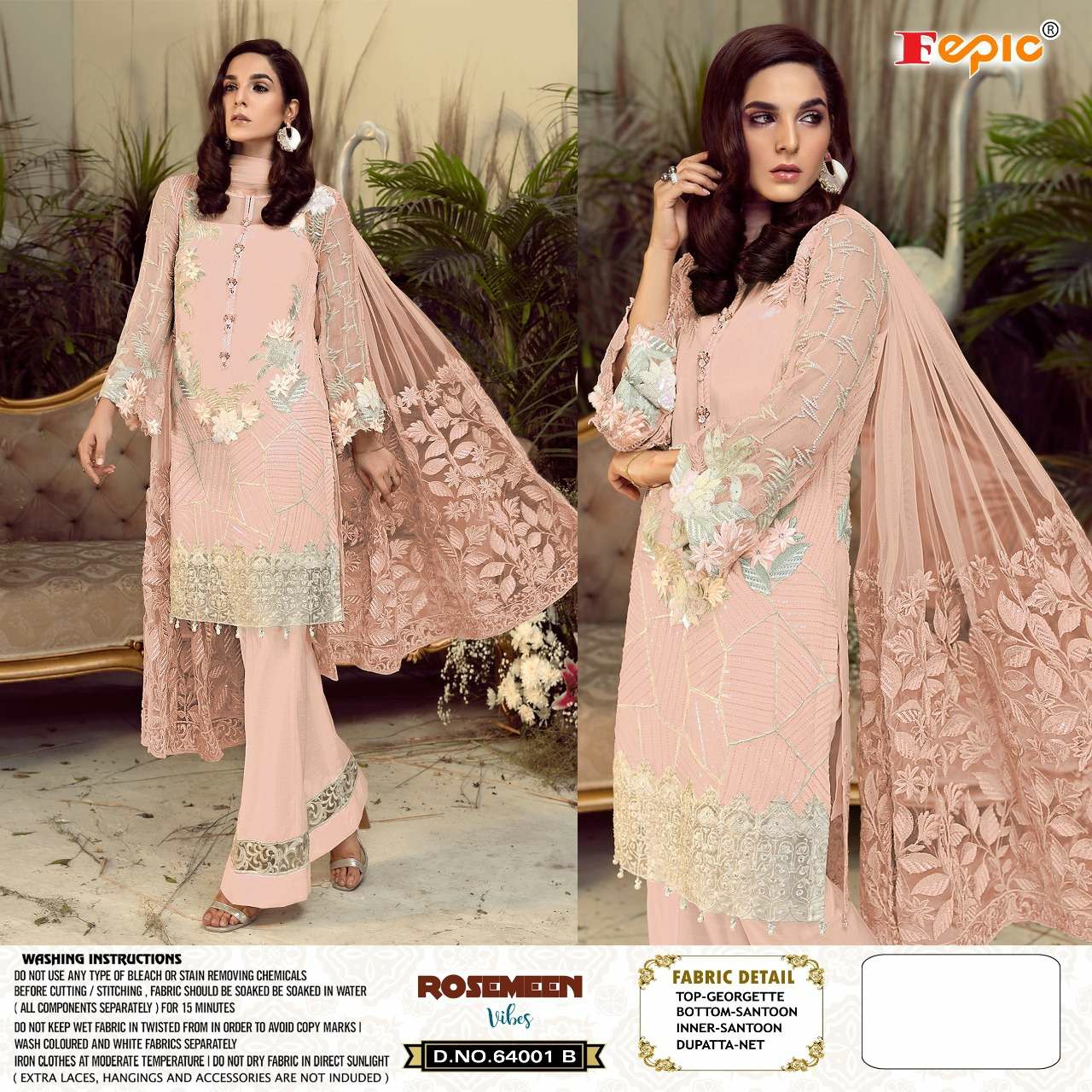 FEPIC Rosemeen 64001 B Salwar Kameez Georgget Singles