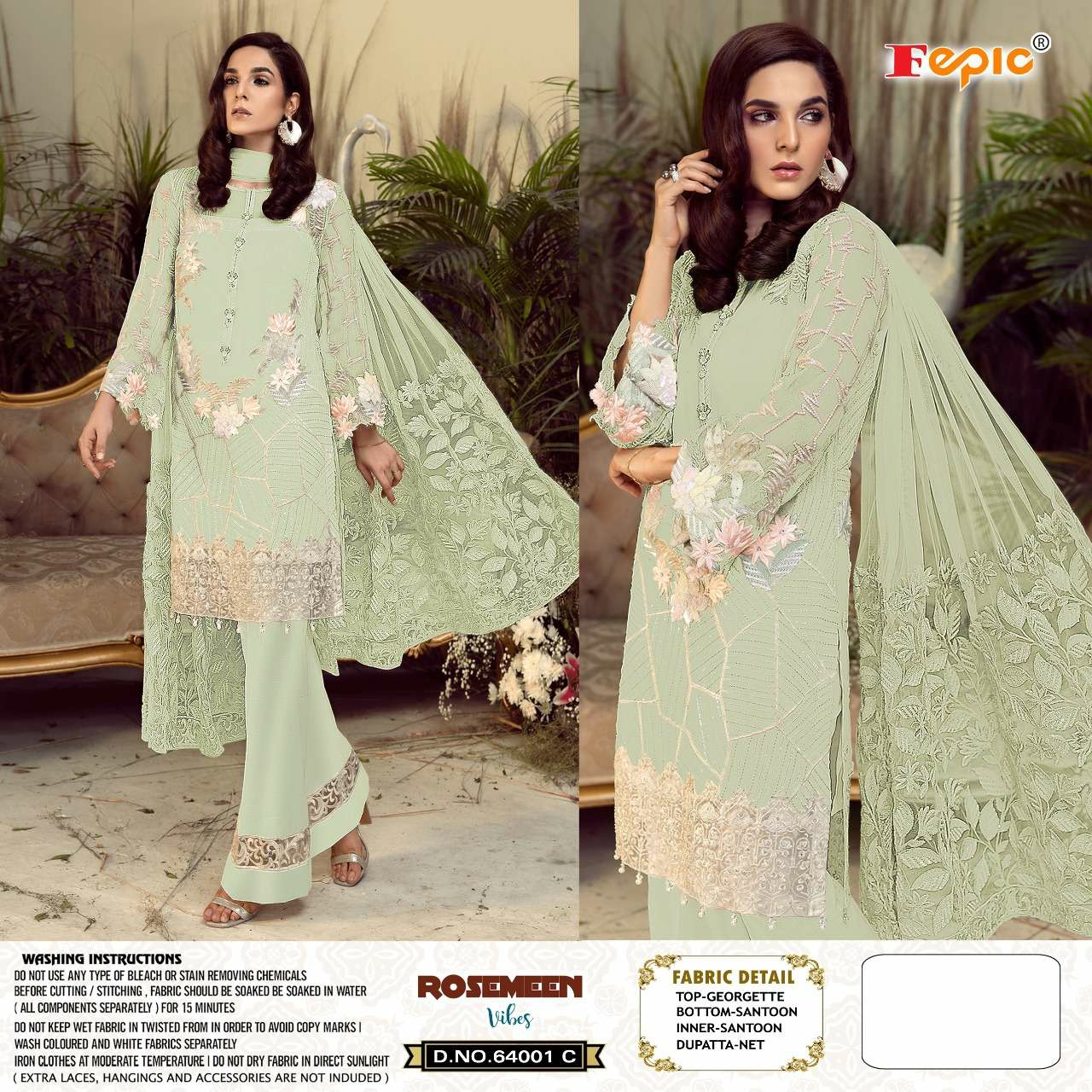 FEPIC Rosemeen 64001 C Salwar Kameez Georgget Singles