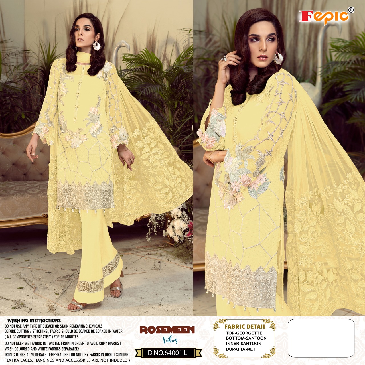 FEPIC Rosemeen 64001 L Salwar Kameez Georgget Singles