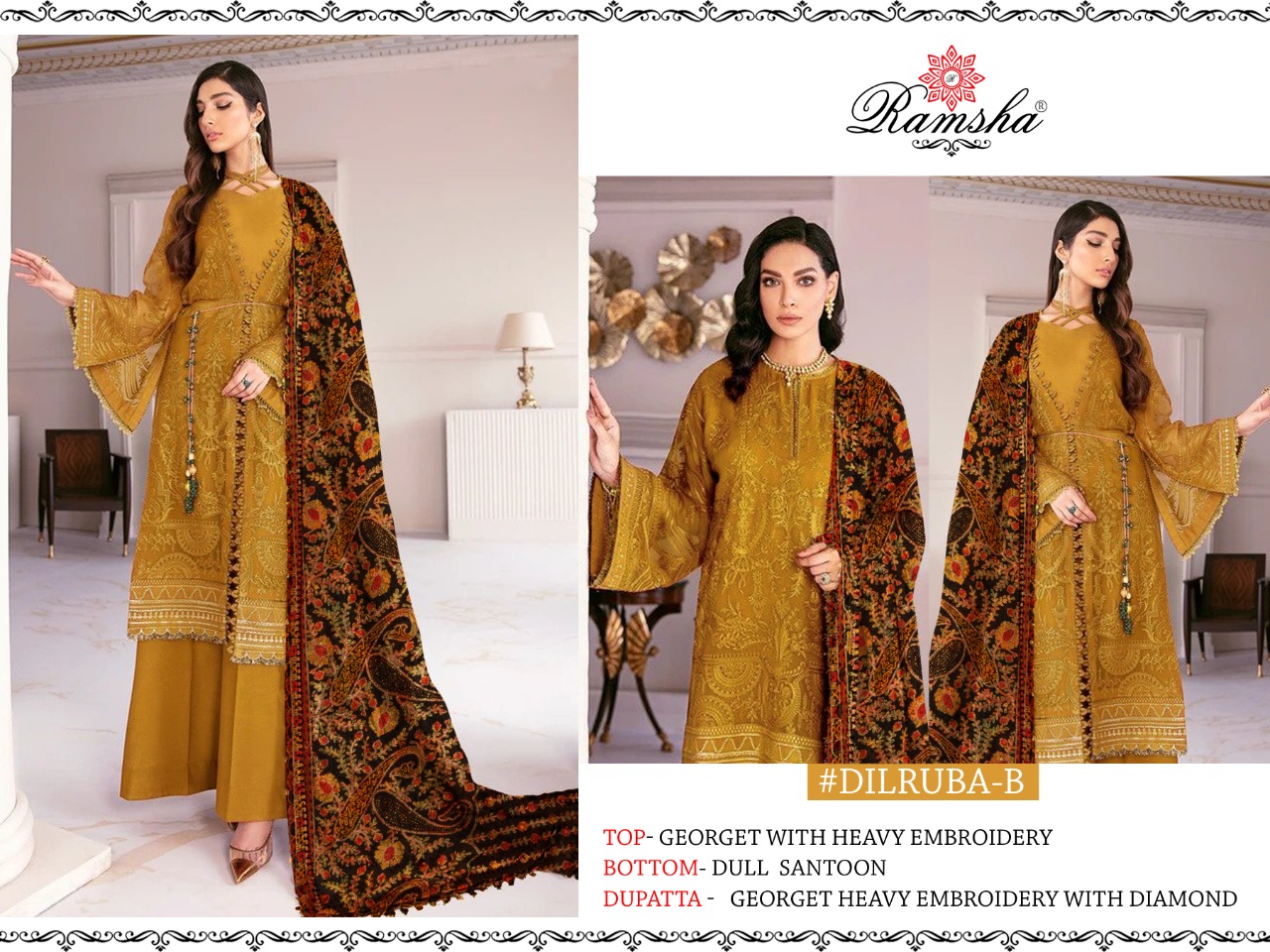 Ramsha RAMSHA Dilruba B Salwar Kameez Georgget Singles