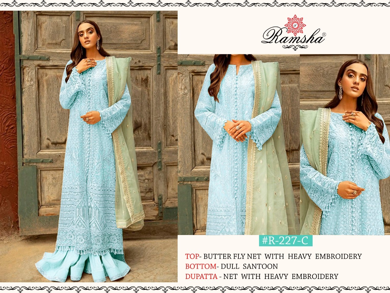 Ramsha Ramsha R-227 D Salwar Kameez Net Singles