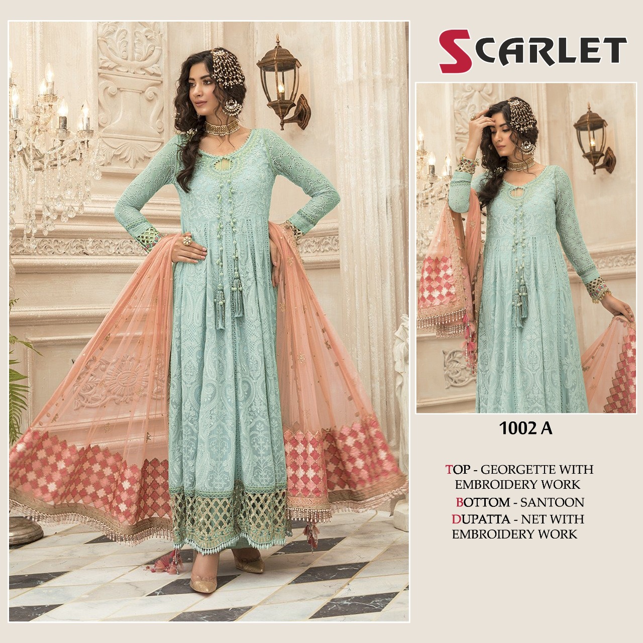 scarlet 1002 a georgget catchy look salwar suit single