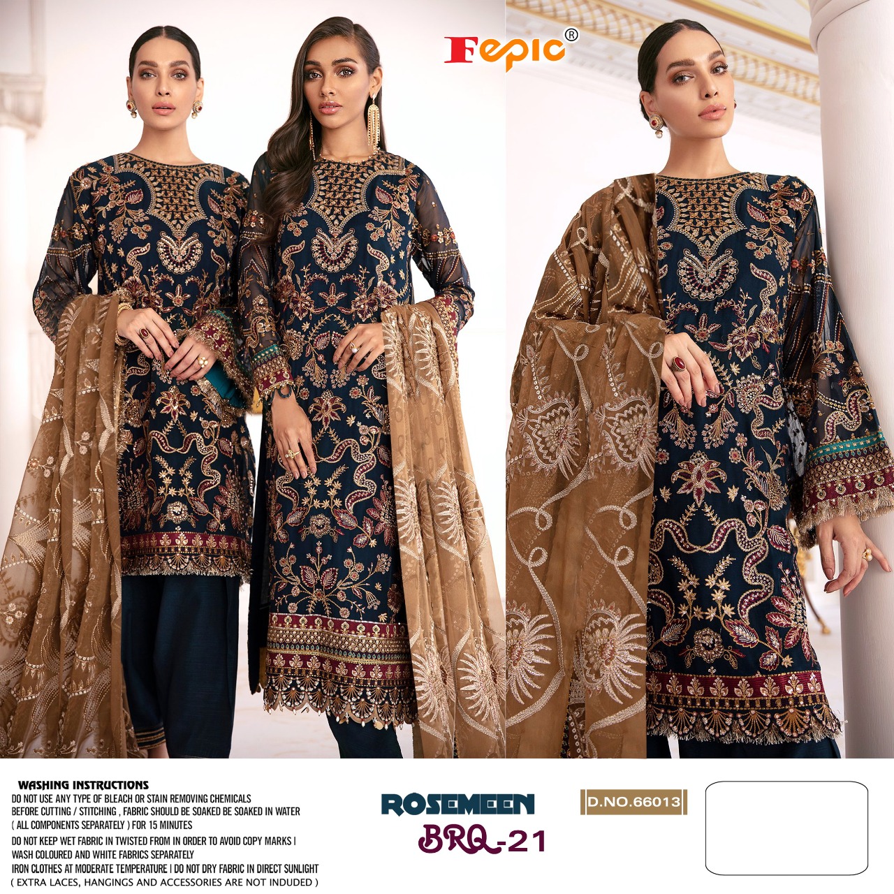 fepic rosemeen  21 d no 66013 georgette regal look salwar suit singal