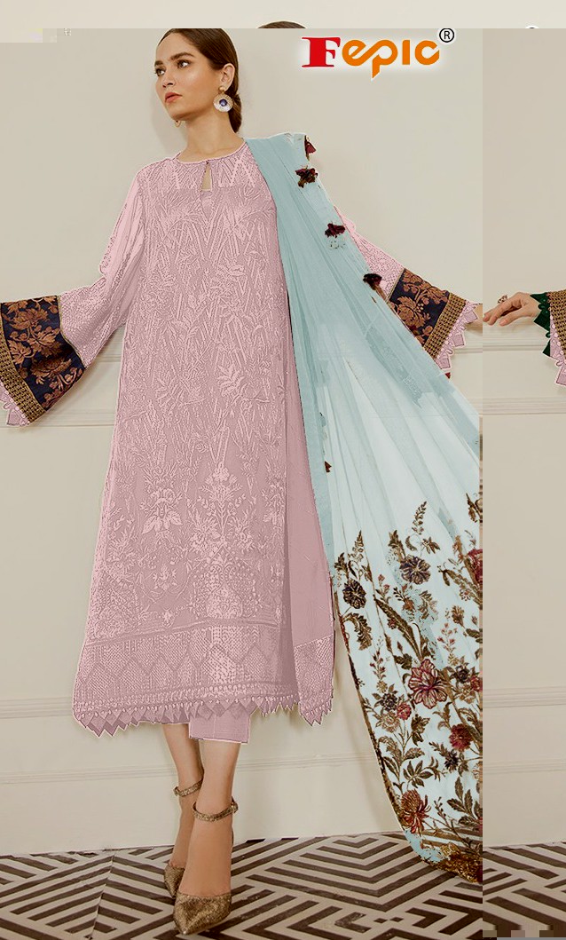 fepic rosemeen d no 66007 j georgette catchy look salwar suit singal