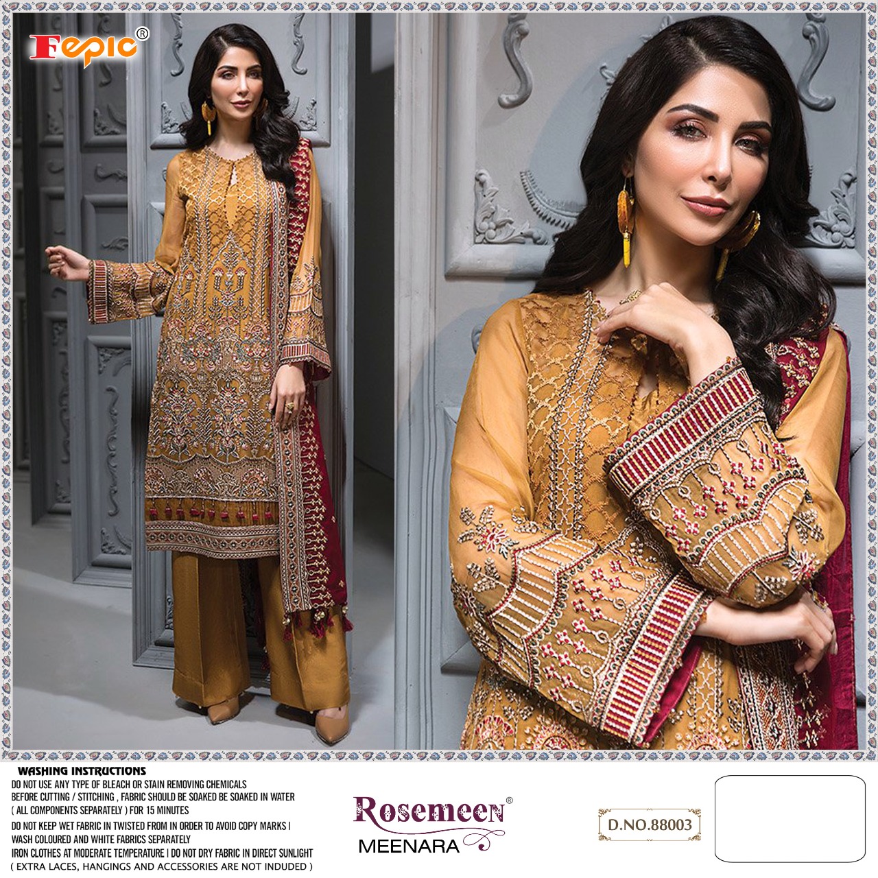 fepic rosemeen meenara 88003 georgette gorgeous look salwar suit singal