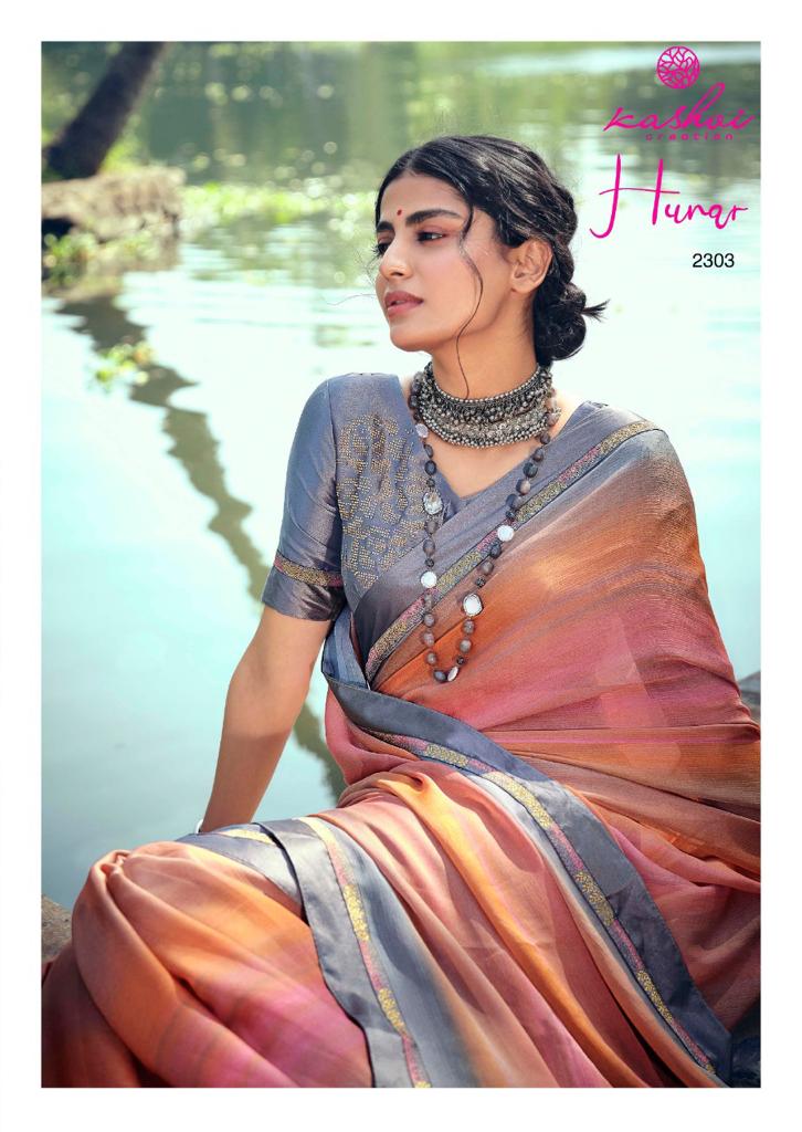 lt kashvi creation hunar shiffon attrective look saree catalog