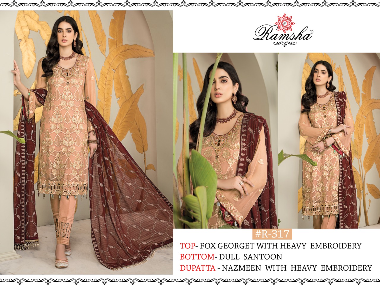 Ramsha Ramsha R-317 Salwar Kameez Georgget Singles