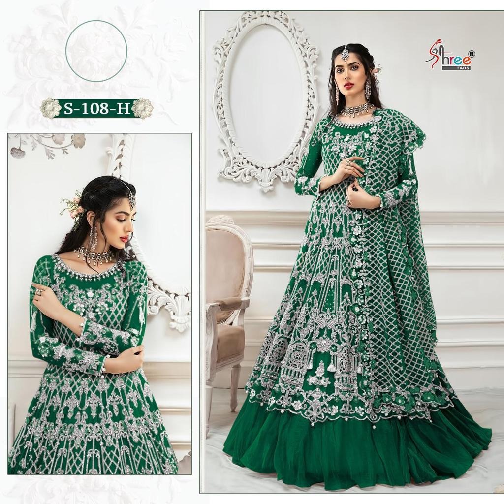 shree fab s 108 h butterfly net elegant slawar suit singal