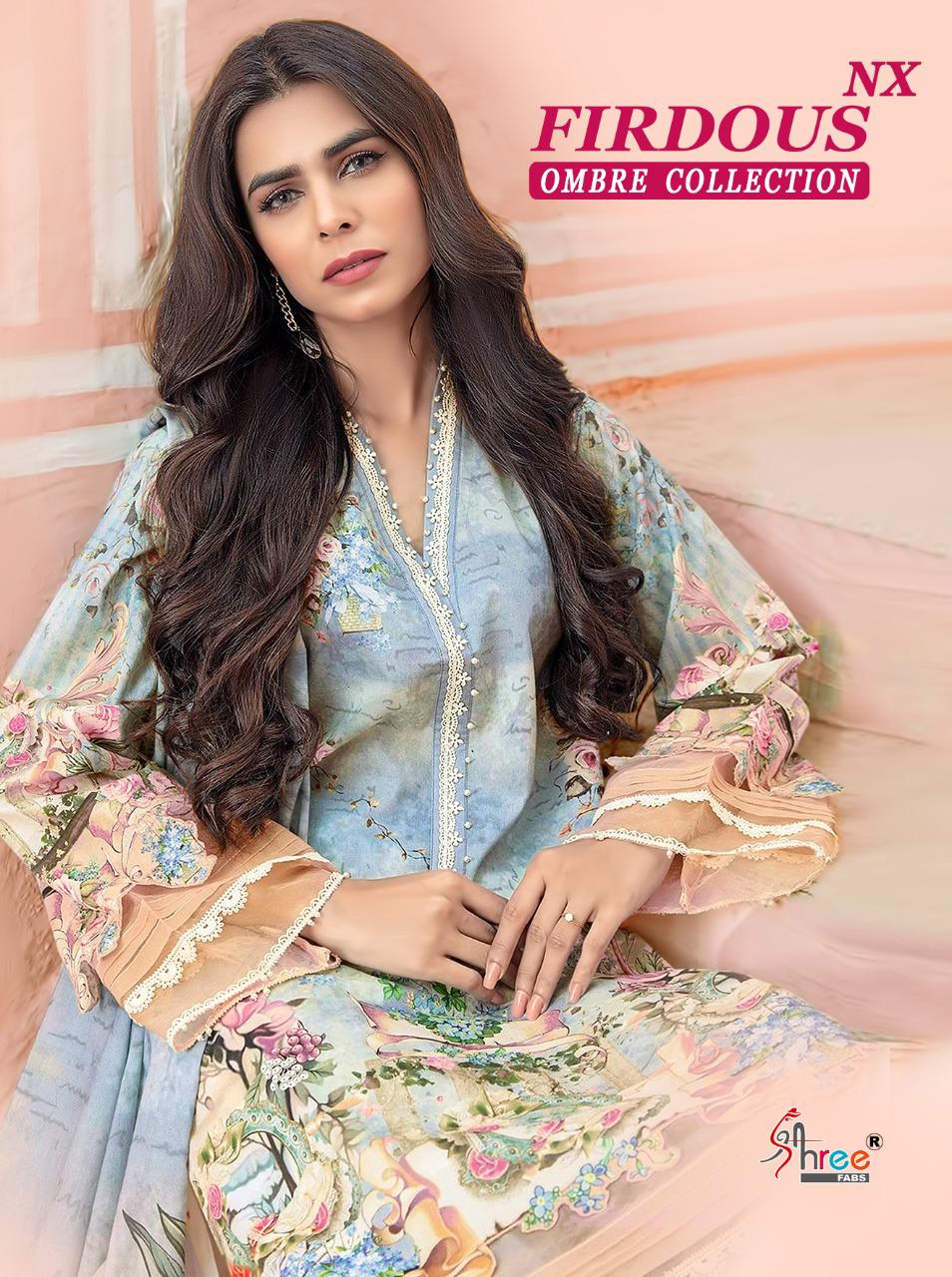 shree fabs firdous ombre collection nx cotton catchy look siffon dupatta salwar suit catalog